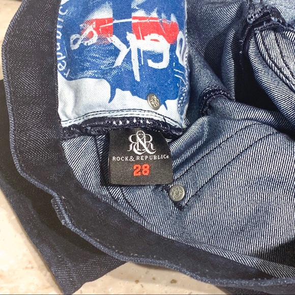 Rock & Republic Dark Cosbie Denim Jean Straight 28 - Picture 6 of 8